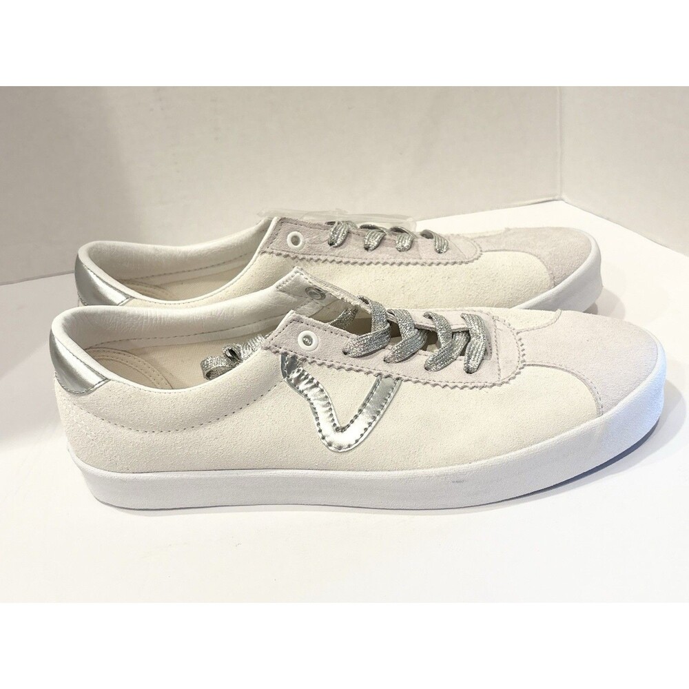 Womens 10 Vans Sport Low Suede High Shine Gray Low Top Shoe Sneaker HALF BOX